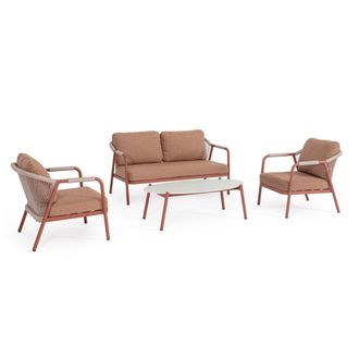 Konte Design Conjunto de sal&oacute;n compuesto por sof&aacute;, sillones y mesita