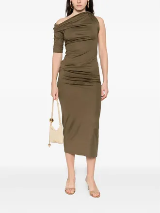 Jacquemus Draped Short Sleeve Dress - Green