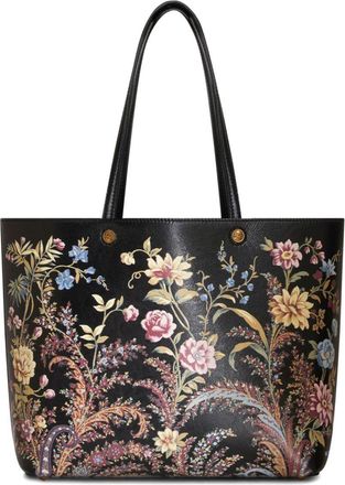 Etro medium Essential floral-print tote bag - women - Polyurethane/Polyester/Polyamide/Polyurethane - One Size - Black