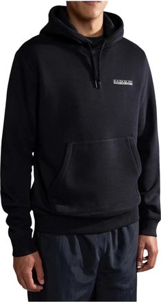 Napapijri Hoodies & sweatvesten, Heren, Zwart, M, Katoen, Verstelbare Hoodie