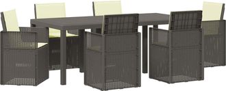 vidaXL Conjunto De Comedor De Jard&iacute;n 7 Uds. Gris Claro Y Crema Pp Vidaxl