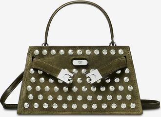 Tory Burch Nietenbesetzte Wildleder-Handtasche Lee Radziwill Mini