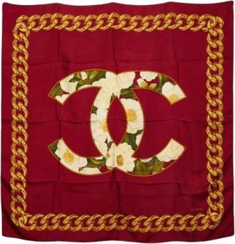Chanel Pre-owned Scarves, female, Red, Size: ONE SIZE Pre-owned Vintage Scarf