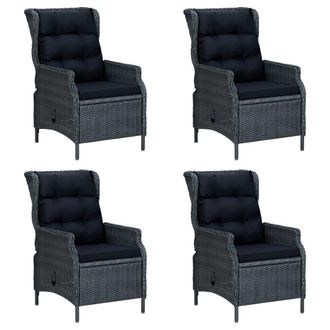 vidaXL Juego De Comedor Para Jard&iacute;n De 5 Piezas Gris Oscuro Vidaxl