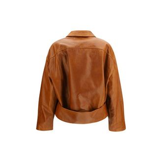 Marni Glossy Calf Leather Jacket - Brown