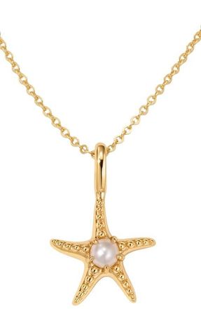 Made by Mary Starfish Charm Necklace in Gold Vermeil at Nordstrom, Size 16