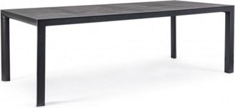 Konte Design Mesa fija en cerámica y estructura de aluminio antracita 220x100 cm