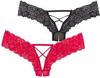 Lascana Womens 2 Pk Strappy Open Thongs in Black & Red at Nordstrom, Size 16
