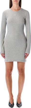 Marine Serre Mini Jersey Long-sleeved Crewneck Dress