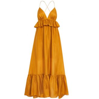 Zimmermann Rhiannon Luxe Coqueline Robe &agrave; volants - female - Zimmermann - Midi Dresses - Yellow - S - Dresses