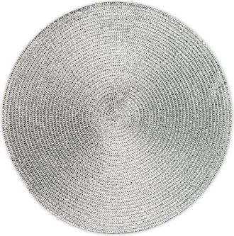 Excelsa Excelsa Set di 6 tovagliette rotonde, diametro 36 cm, in polipropilene, colore: argento