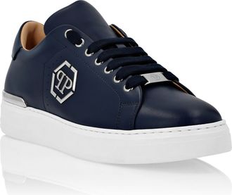 Philipp Plein Nappa Leather Lo-Top Sneakers Hexagon
