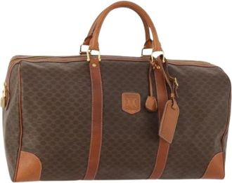Celine Pre-owned Weekend Bags, unisex, Brown, Size: ONE SIZE Pre-owned Vintage macadam boston bag