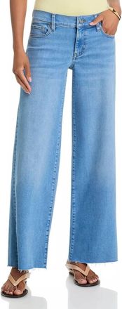 Frame Denim Le Slim Palazzo Low Rise Frayed Jeans In Honeymoon