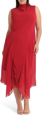 Estelle Holly Handkerchief Hem Midi Dress in Cranberry at Nordstrom, Size 20W