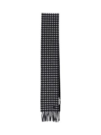 Ami Black Checkered Wool Scarf