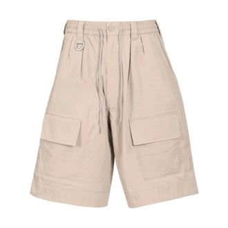 Yohji Yamamoto Wide Leg Shorts - male - Y-3 - Casual Shorts - Beige - XL - Shorts