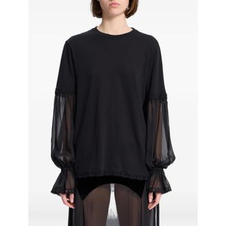 Ann Demeulemeester Lace-trim Cotton T-shirt
