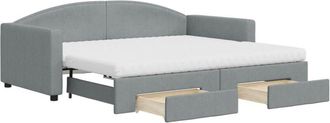 vidaXL Vidaxl - Sofá cama nido con cajones tela gris claro 90x190 cm