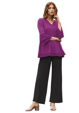 Jessica London Ruffle Layered Sleeve Top in Purple Tulip at Nordstrom, Size Medium