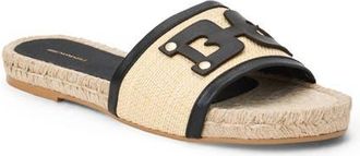 Bruno Magli Sabina Slide Sandal in Natural Raffia/Black at Nordstrom, Size 11