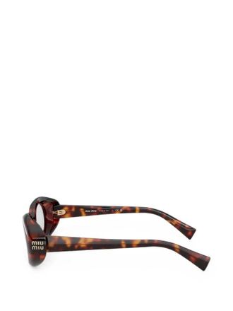 Miu Miu Eyewear MUB09S Oval Tortoiseshell Sunglasses - Tortoiseshell