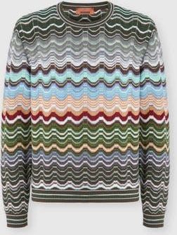 Missoni Crew-neck Cotton And Viscose Chevron Pullover With Greek Motif in Multicoloured at Nordstrom, Size 52