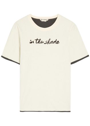 J.W.Anderson In The Shade Embroidered Cotton T-shirt - Ecru - S (UK8-10 / S)
