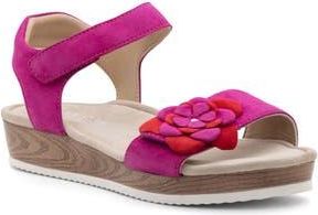 Ara Flower Ankle Strap Sandal in Pink/red Kid Suede at Nordstrom Rack, Size 9.5-10Us / 40Eu