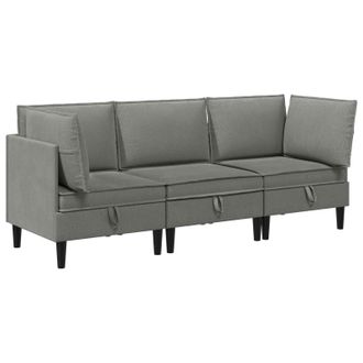 vidaXL Juego De Muebles De Sal&oacute;n 3 Uds. Gris Oscuro Tela Vidaxl