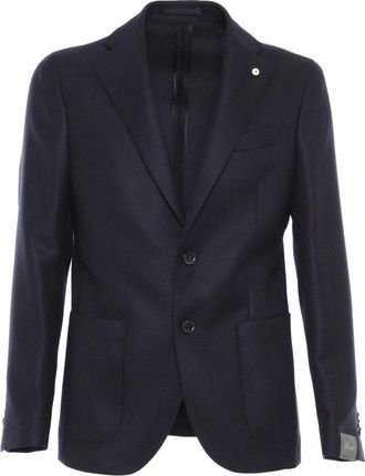 Lubiam Giacche - Heren - Blazers - Blauw - L - Leer - Jassen