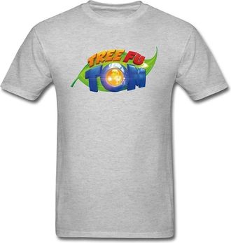 nr Mens Tree Fu Tom Leaf Art Short Sleeve T Shirt Grey