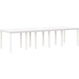 vidaXL Mesa De Jard&iacute;n Blanco 300 X 100 X 73 Cm Rat&aacute;n Sint&eacute;tico Vidaxl