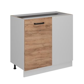 Vicco Armario De Esquina R-line, Roble Dorado, 86 Cm Sin Encimera