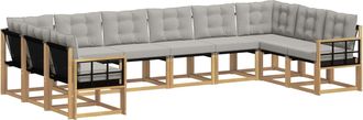 vidaXL Conjunto De Sof&aacute;s De Exterior 10 Uds. Blanco Y Gris Claro Vidaxl