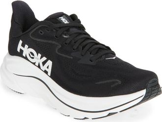 Hoka One One Clifton 10 Running Shoe in Black /White at Nordstrom, Size 10.5