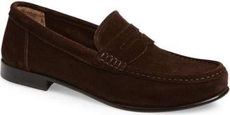 Nordstrom Italian Collection Atrani Flexible Penny Loafer in Brown Suede at Nordstrom, Size 11.5