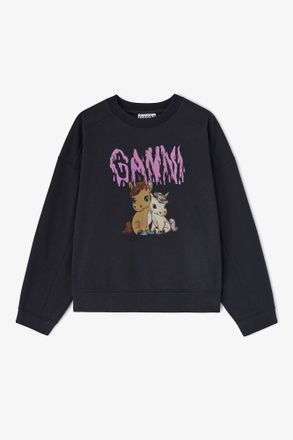 Ganni Mixed Grey Isoli Jersey Sweatshirt - Size XXS Organic Cotton