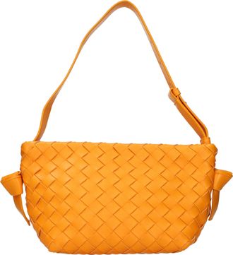 Bottega Veneta Damens Krawatten-Umh&auml;ngetasche Orange/Mandarinenleder