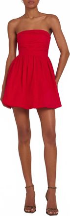 Amanda Uprichard Oscar Strapless Bubble Hem Mini Dress In Red