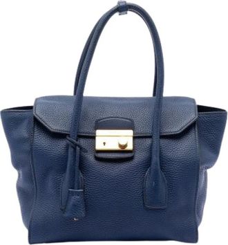 Prada Pre-owned Handbags, female, Blue, Size: ONE SIZE Pre-owned Vintage Satchel