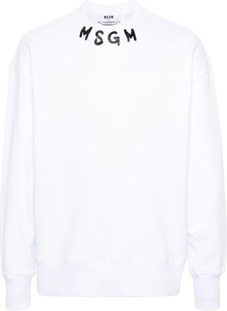 Msgm logo-print cotton sweatshirt - men - Cotton - S - White