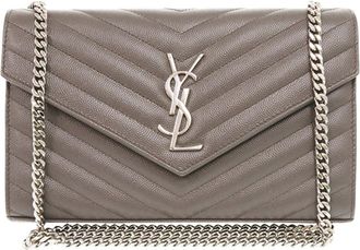 Saint Laurent Pre-owned Saint Laurent Grain De Poudre Matelasse Chevron Classic Cassandre Chain Wallet Ladies M55REQO1L6B71K57