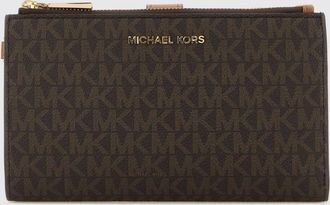 Michael Kors Monogram Canvas Bifold Wallet with Wrist Strap