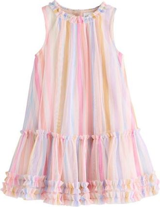 Next Kids Mesh Rainbow Stripe Dress in Pink Multi at Nordstrom, Size 12-18M