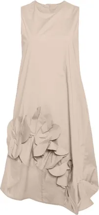 JNBY flower-detailing cotton-blend dress - women - Cotton/Spandex/Elastane - M - Brown