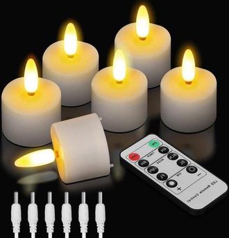 OEM Velas Led Sin Llama Con Mando A Distancia, Velas Parpadeantes, Velas El&eacute;ctricas, Llama Danzante, Cera Real, Marfil, Para Bodas, Navidad, Pascua