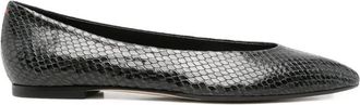 Aeyde Ellie Mini Snake Print Calf Leather Moss