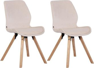 Clp Set di 2 sedie Luna crema Velluto