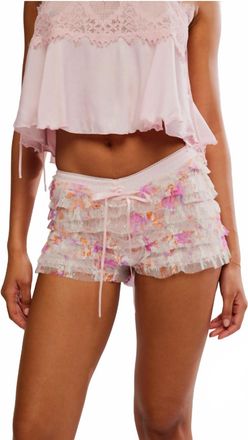 Free People Feeling For Lace Printed Shorties In Pink Combo
